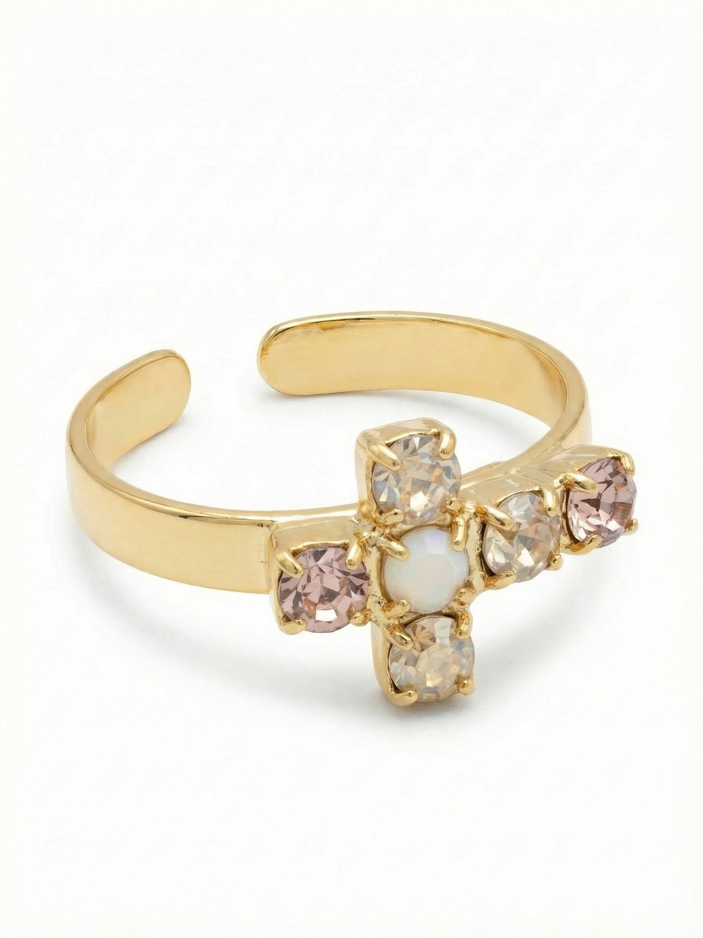 Sorrelli Golden Goddess Carly Cross Band Ring