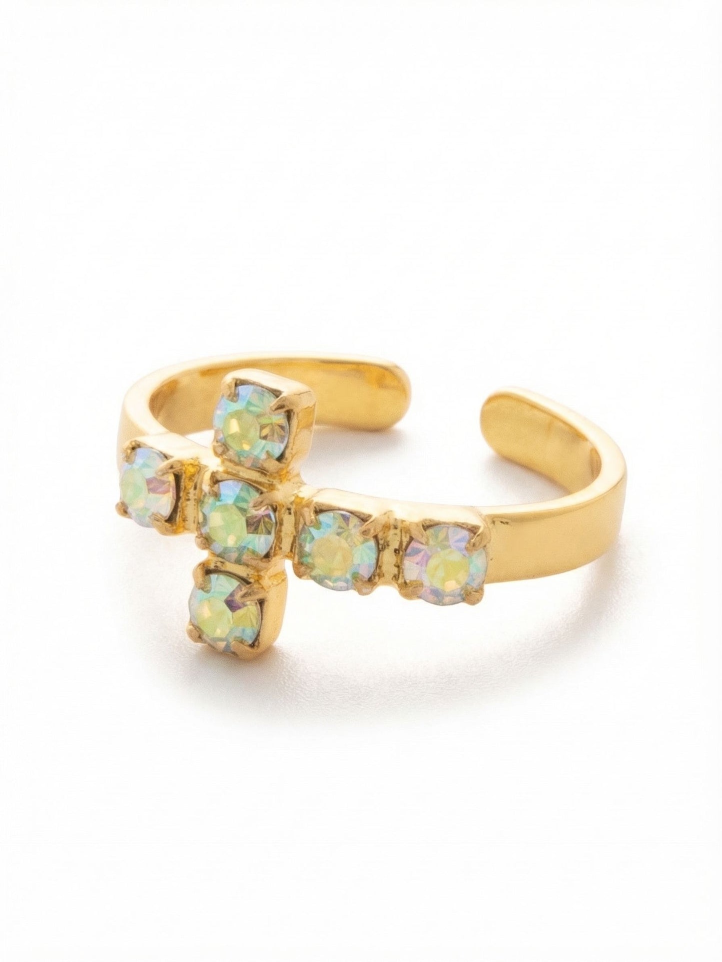 Sorrelli Jonquil AB Carly Cross Band Ring