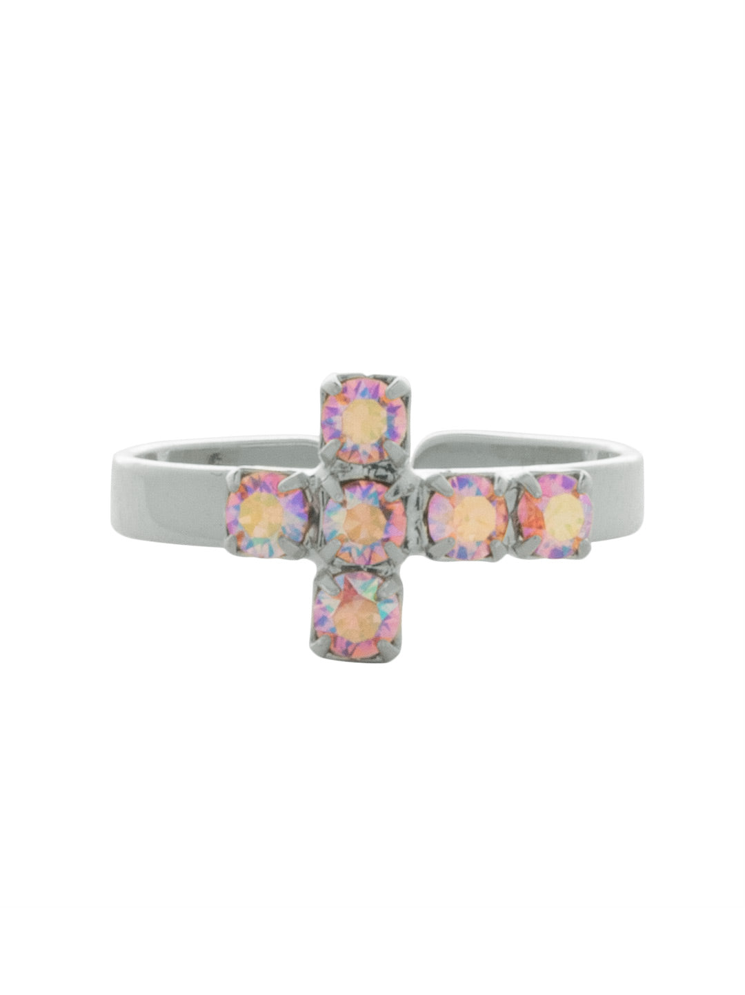 Sorrelli Light Rose AB Carly Cross Band Ring