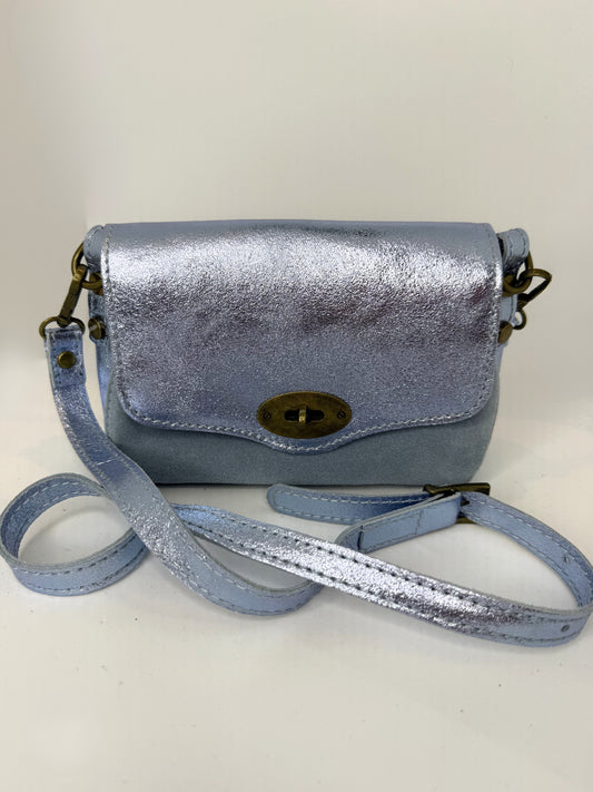 Italian Leather Metallic Crossbody