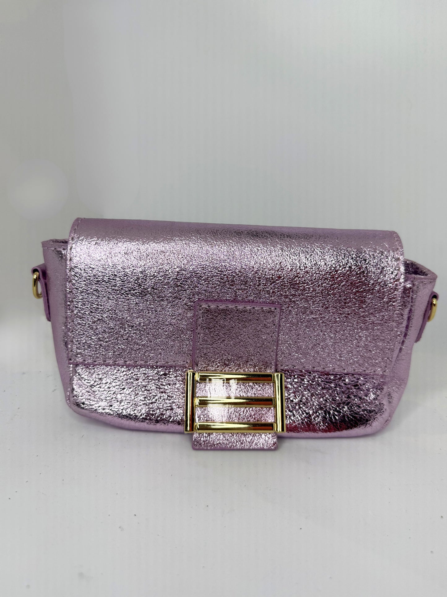 Italian Leather Metallic Purse