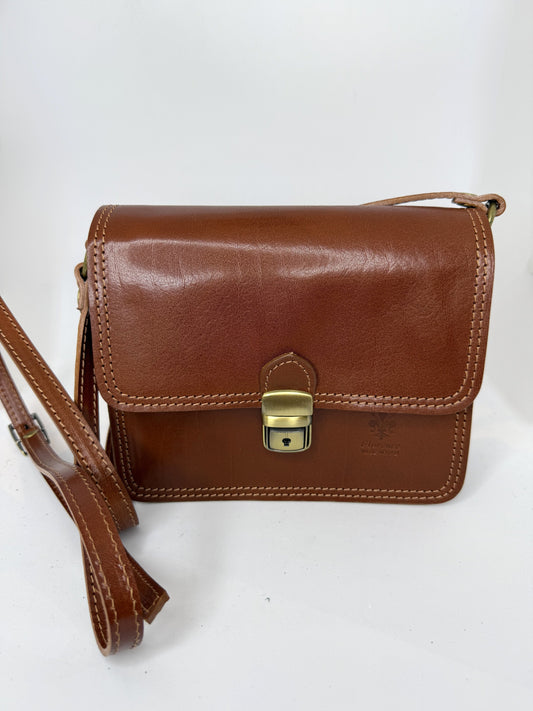 Italian Leather Crossbody Buckle Purse