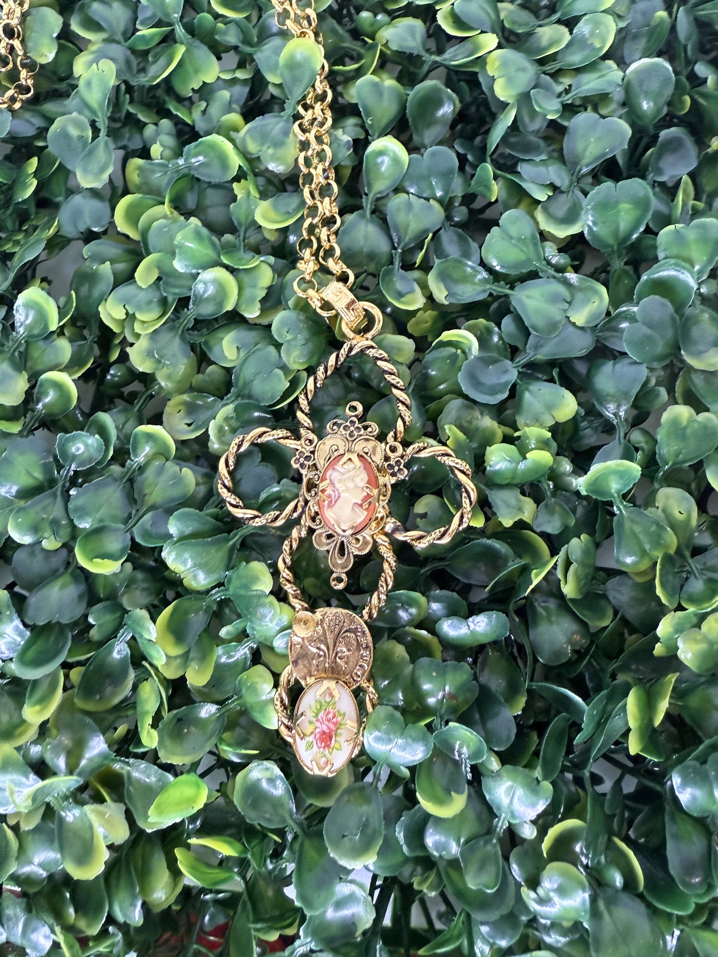 Italian Cameo Cross Necklace