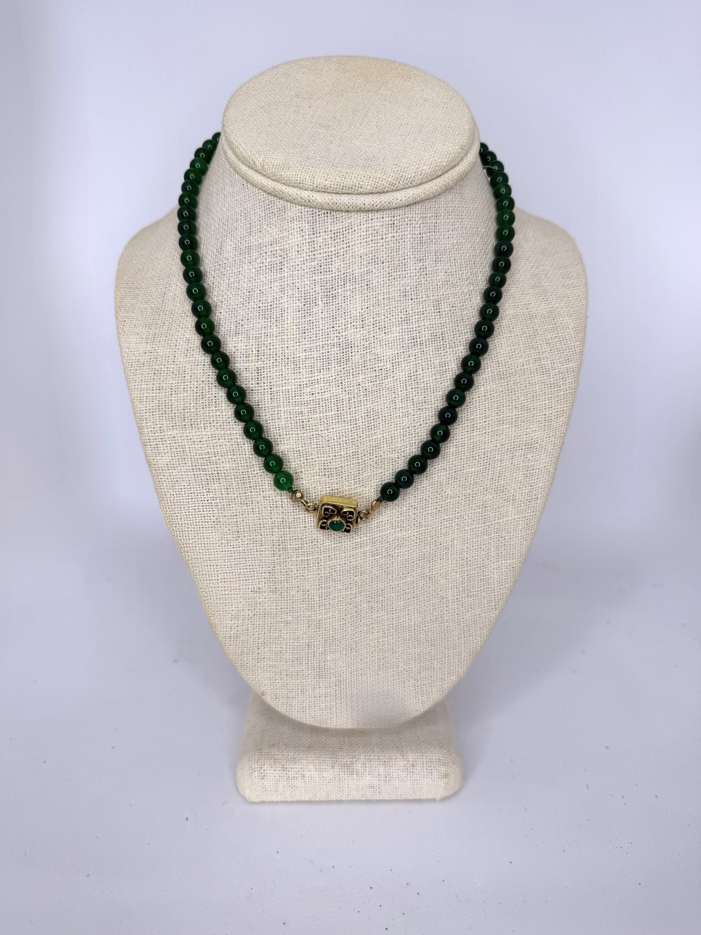 Italian Green Beaded Necklace