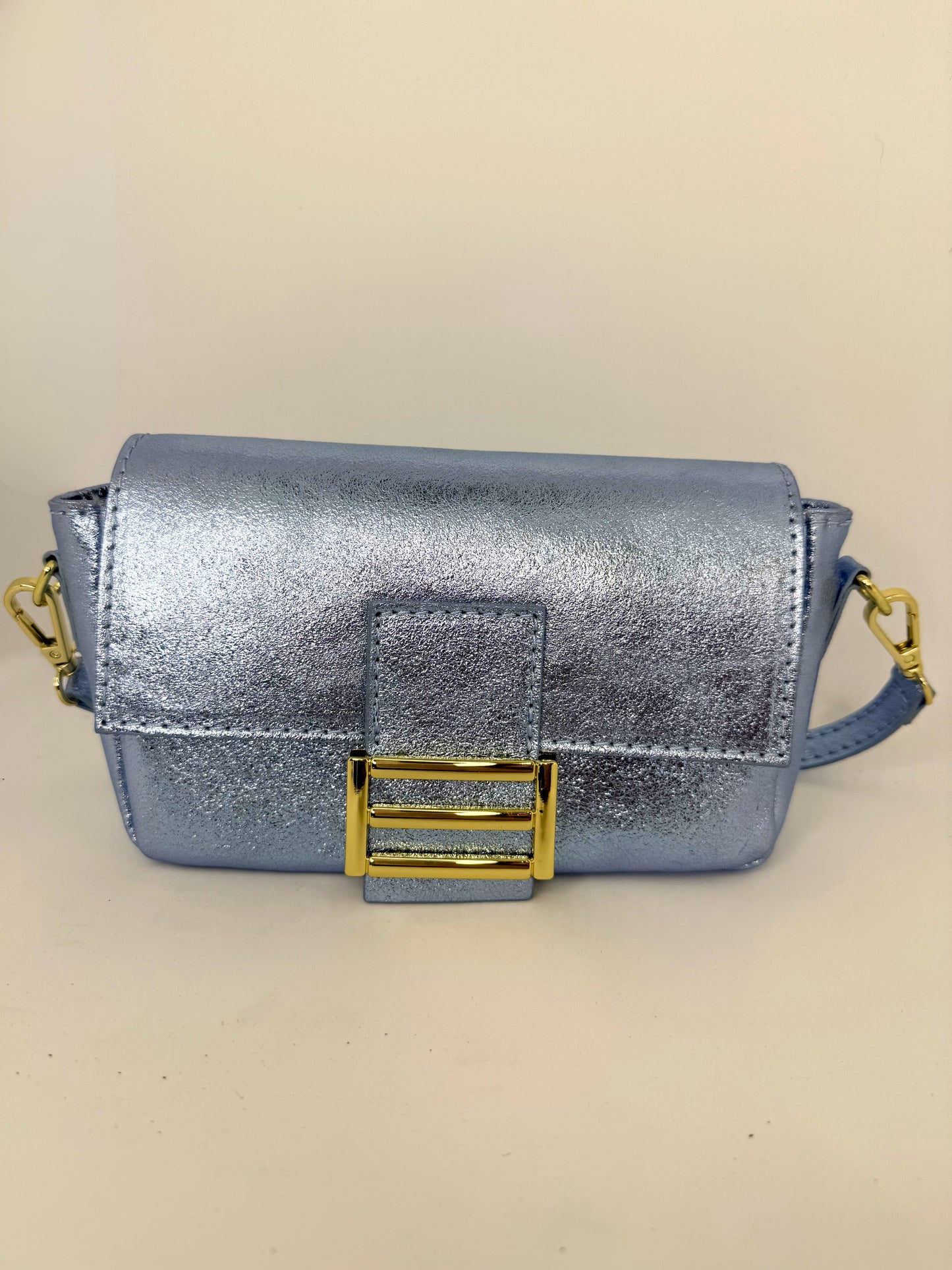 Italian Leather Metallic Purse