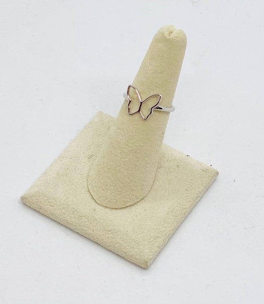 Sterling silver silver butterfly ring