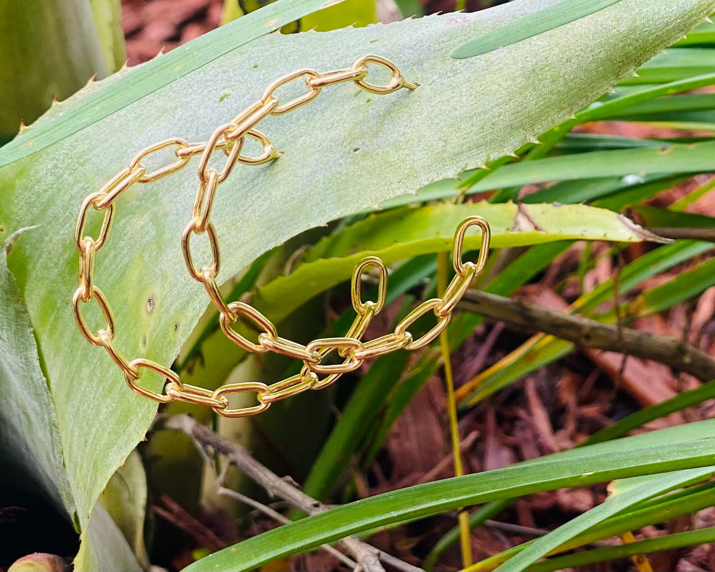 Sterling paper-clip hoop earrings-gold overlay