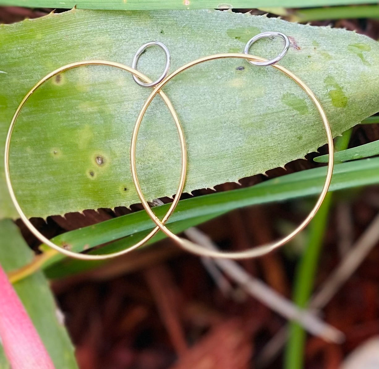 Sterling Mixed Metal Silver and gold earrings