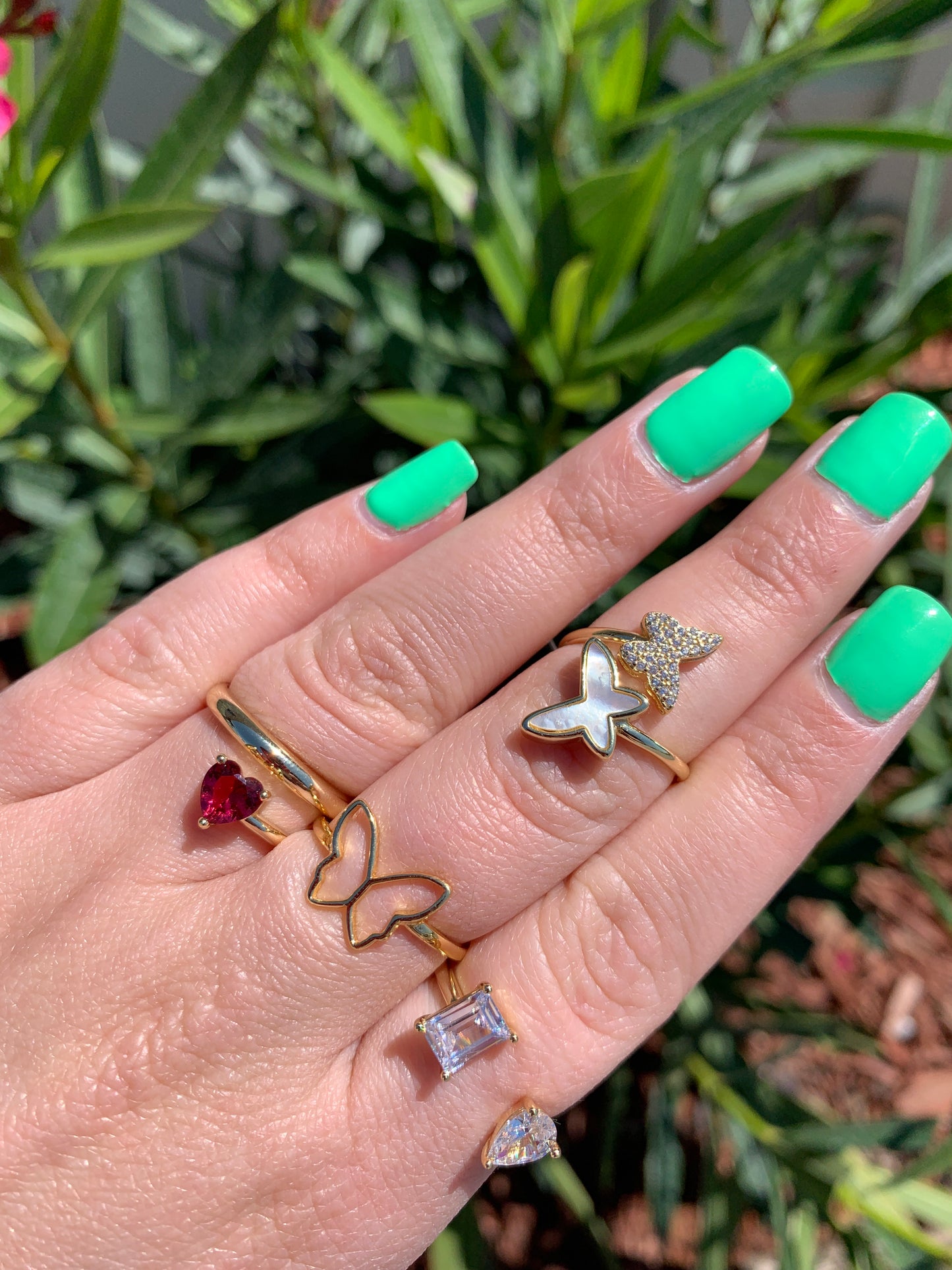 Sterling silver silver butterfly ring