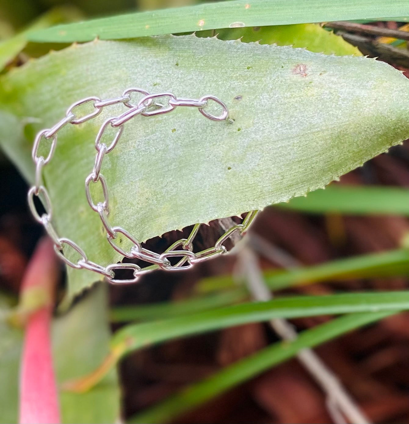 Sterling paper-clip hoop earrings-silver