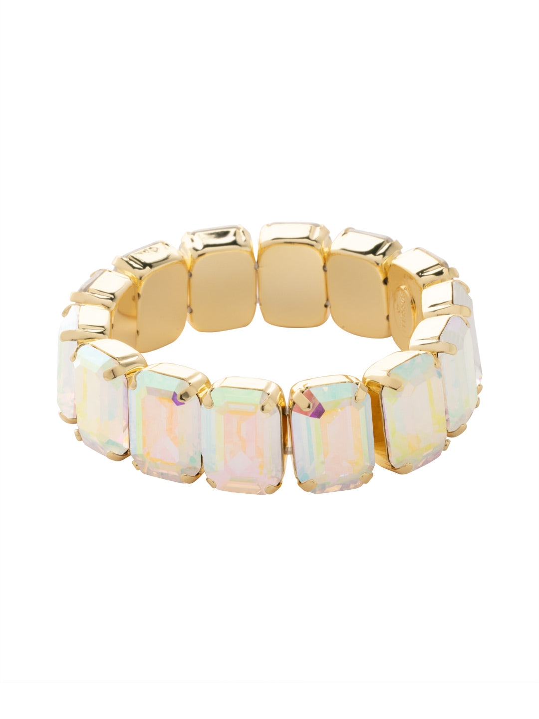 Sorrelli Crystal Aurora Borealis 7 Inch Emerald Cut Stretch Bracelet