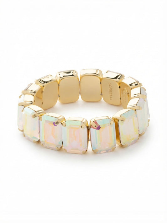 Sorrelli Crystal Aurora Borealis 7 Inch Emerald Cut Stretch Bracelet