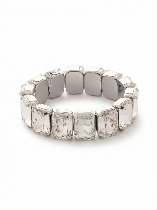 Sorrelli Crystal 7 Inch Emerald Cut Stretch Bracelet