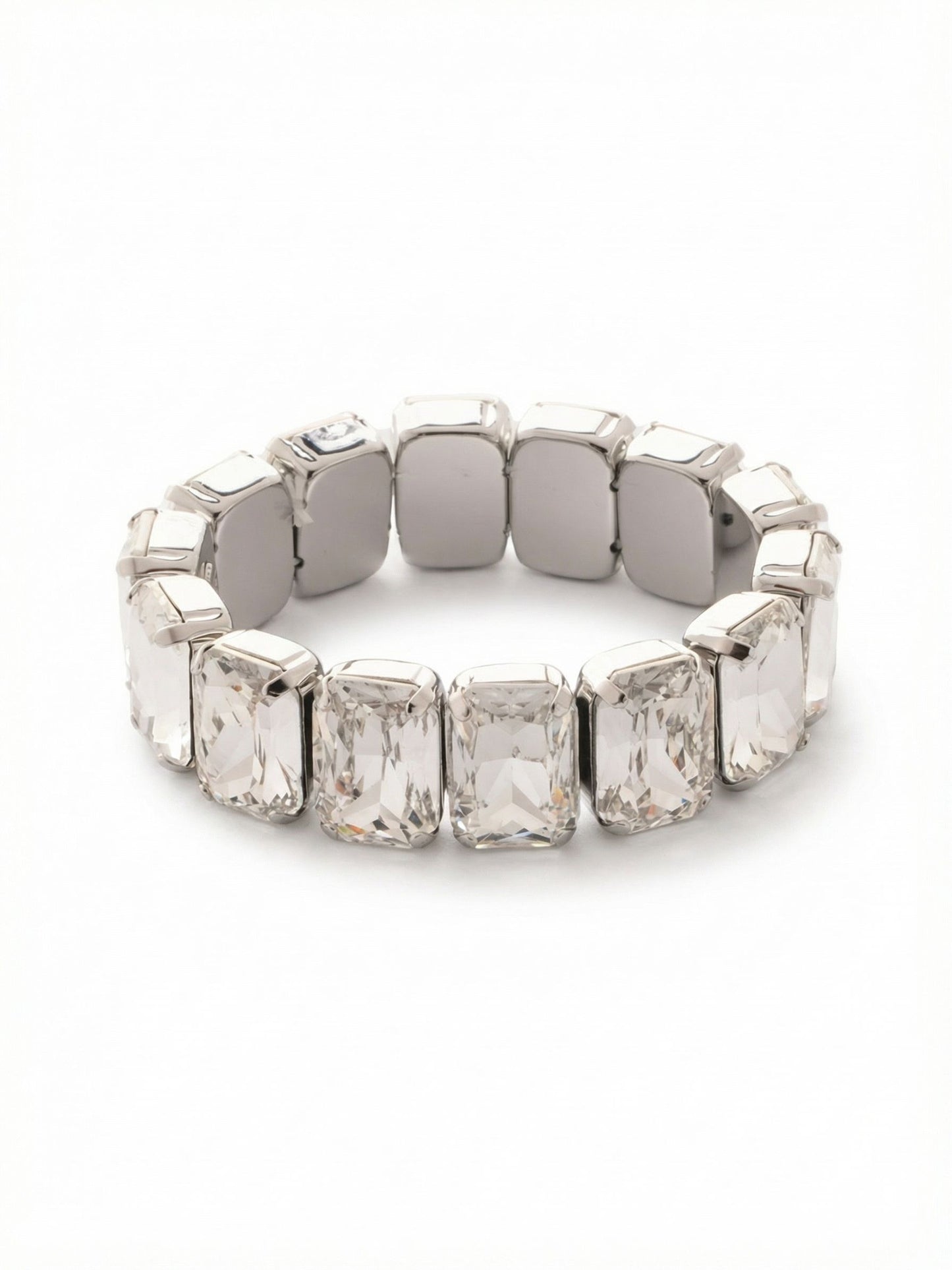 Sorrelli Crystal 7 Inch Emerald Cut Stretch Bracelet