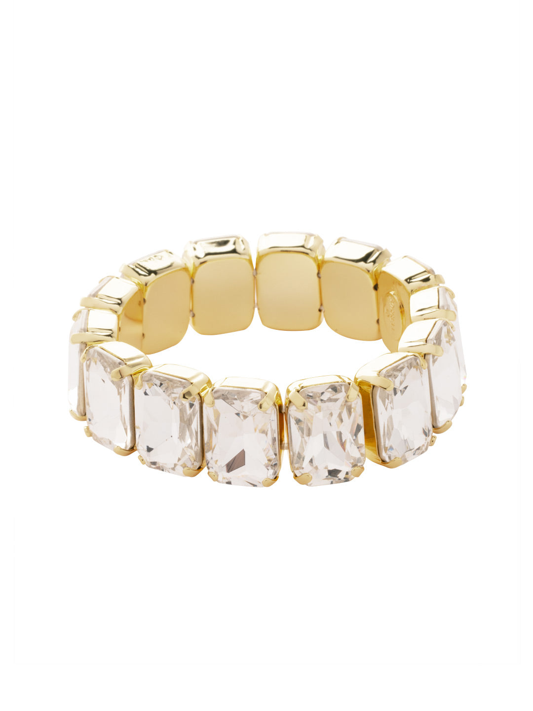 Sorrelli Crystal 8 Inch Emerald Cut Stretch Bracelet