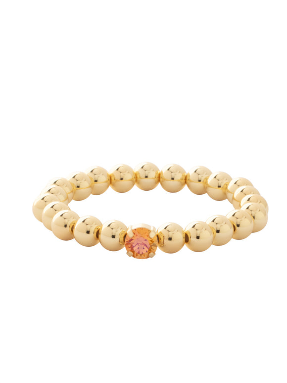 Sorrelli Light Peach Brandy Single Crystal Stretch Bracelet