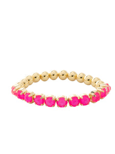 Sorrelli Electric Pink Crystal Zola Stretch Bracelet