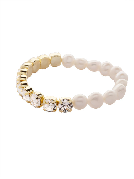 Sorrelli Modern Pearl Pearl and Crystal Stretch Bracelet