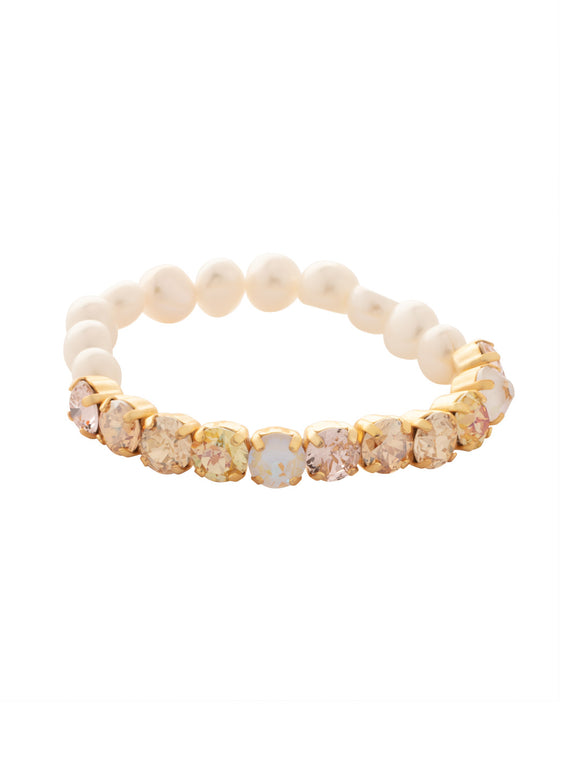 Sorrelli Golden Goddess Pearl and Crystal Stretch Bracelet