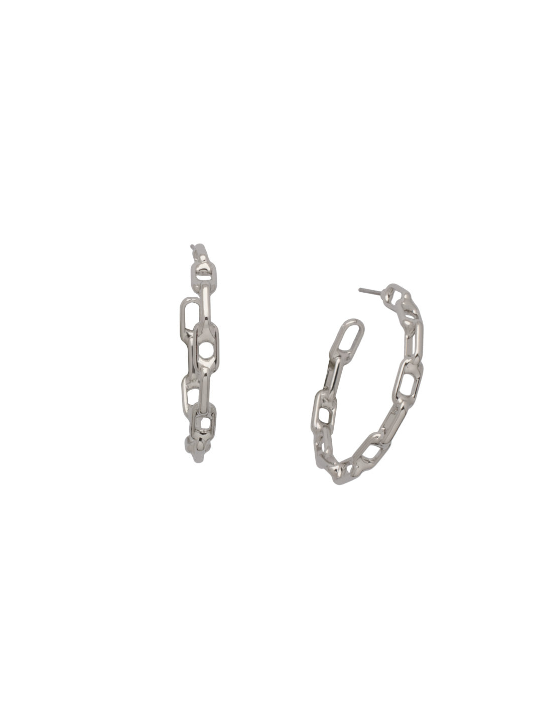 Sorrelli Bare Metallic Chain Link Hoop Earrings