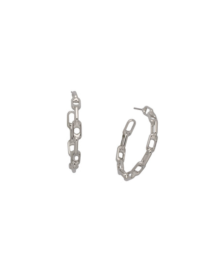 Sorrelli Bare Metallic Chain Link Hoop Earrings