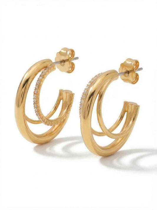 Sorrelli Crystal Trio Crystal Hoop Earrings