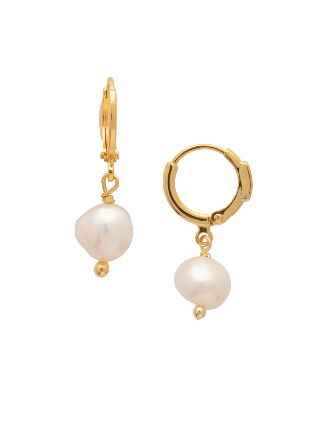 Sorrelli Modern Pearl Pearl Huggie Hoop Earrings