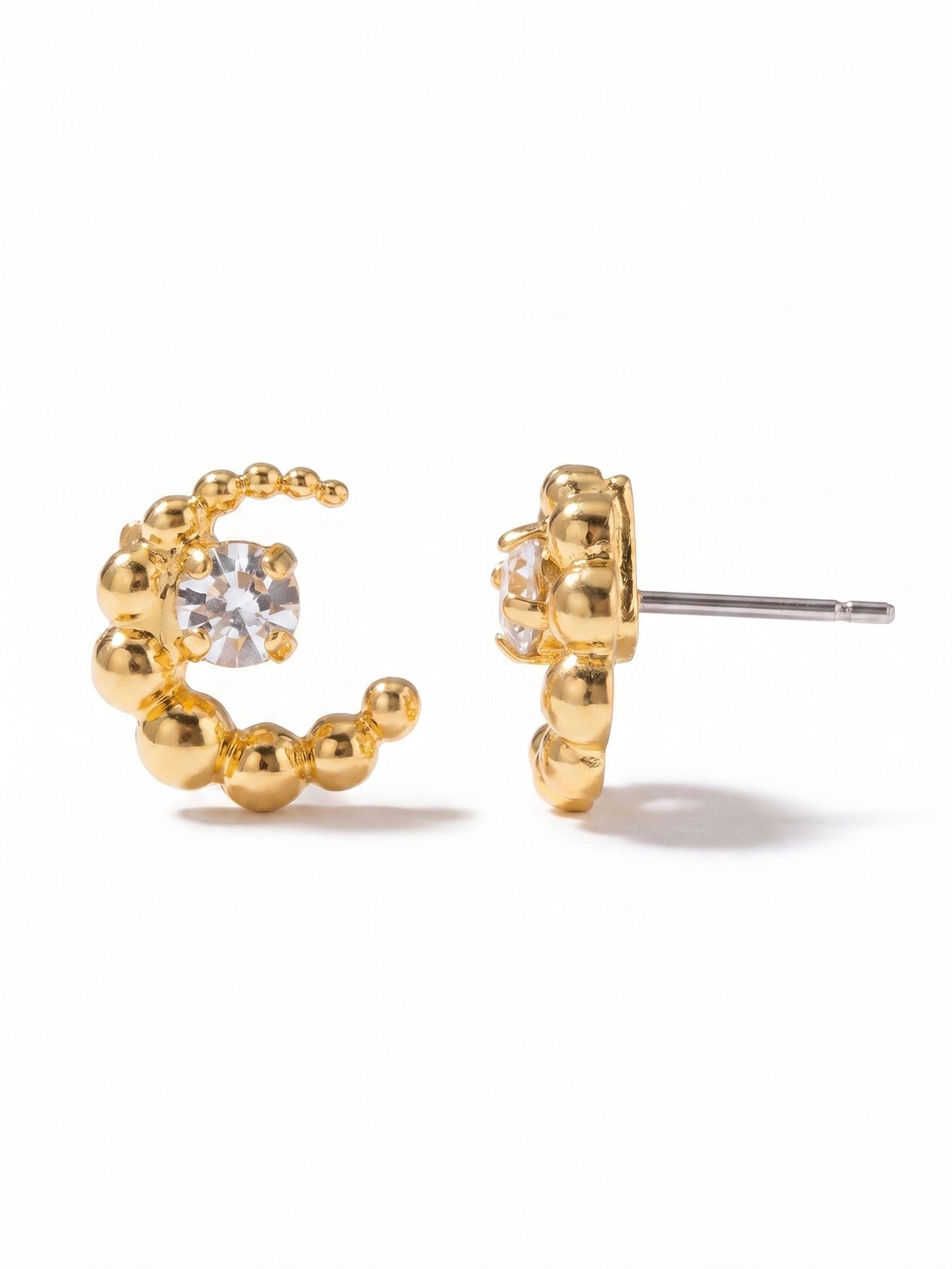 Sorrelli Crystal Crescent Stud Earrings