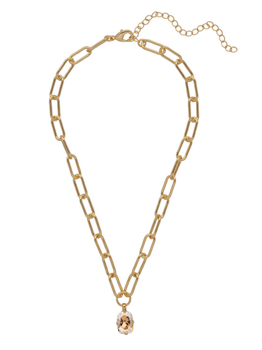 Sorrelli Dark Champagne Nia Oval Pendant Necklace