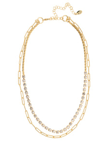 Sorrelli Crystal Crystal and Paperclip Chain Layered Necklace