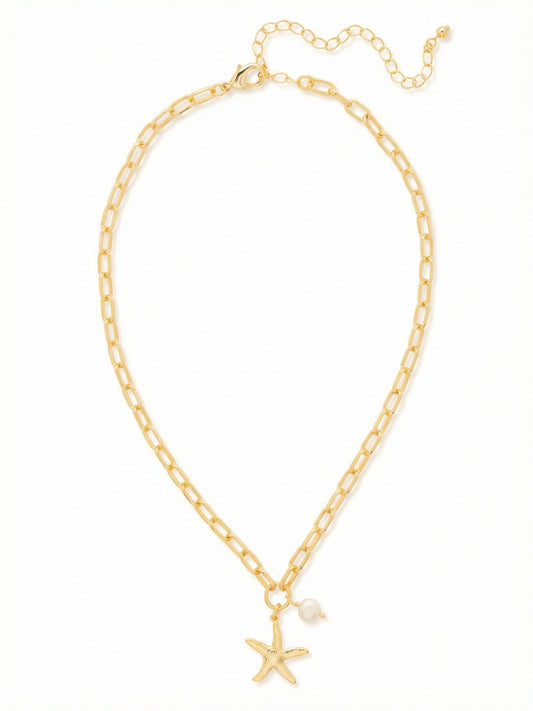 Sorrelli Modern Pearl Starfish Pendant Necklace