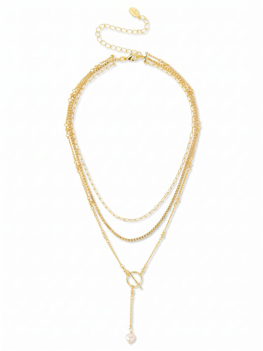 Sorrelli Modern Pearl Bela Layered Necklace