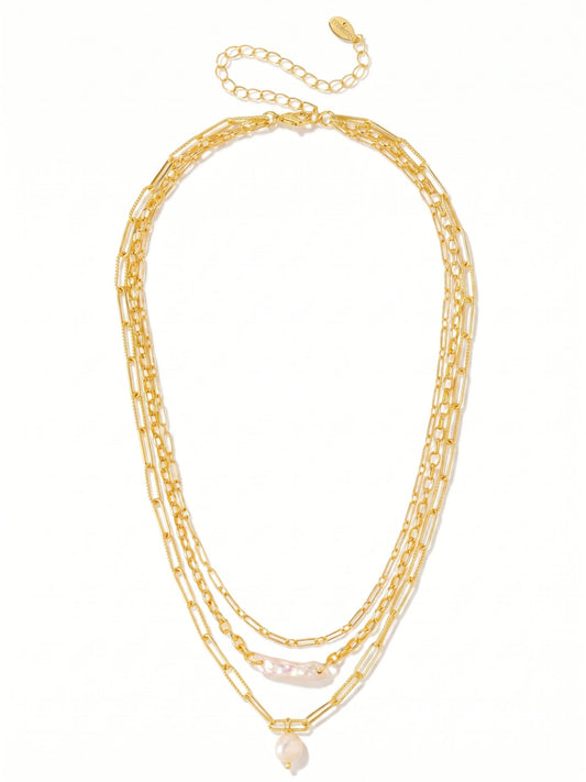 Sorrelli Modern Pearl Imani Layered Necklace