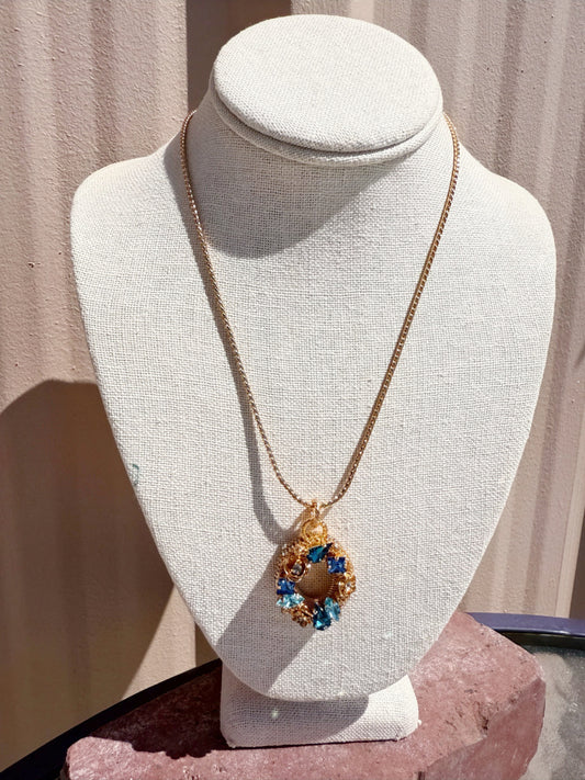 Blue Circle Necklace