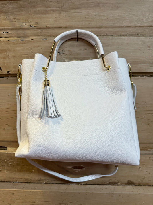 Italian Leather Large Tassel Purse