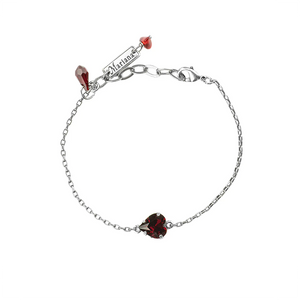 Petite Stackable Heart Bracelet-- Rhodium