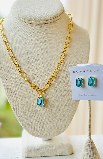 Nia Pendant Set- Aqua