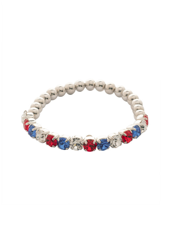 Sorrelli Stars and Stripes Mini Crystal Mini Zola Stretch Bracelet