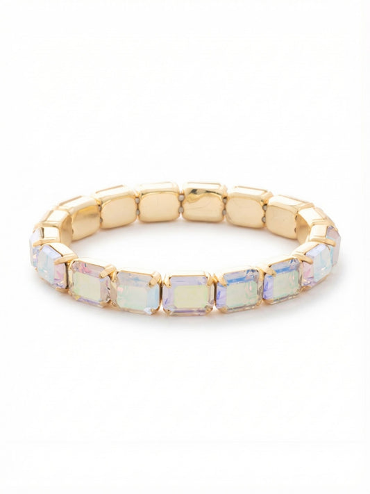 Sorrelli Crystal Aurora Borealis 7 Inch Easton Emerald Cut Stretch Bracelet