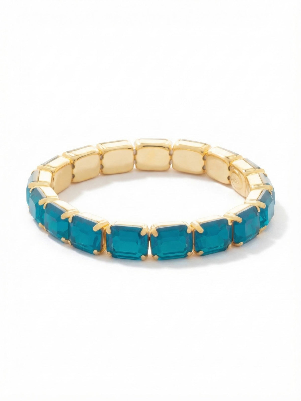 Sorrelli Caribbean Blue Opal 7 Inch Easton Emerald Cut Stretch Bracelet