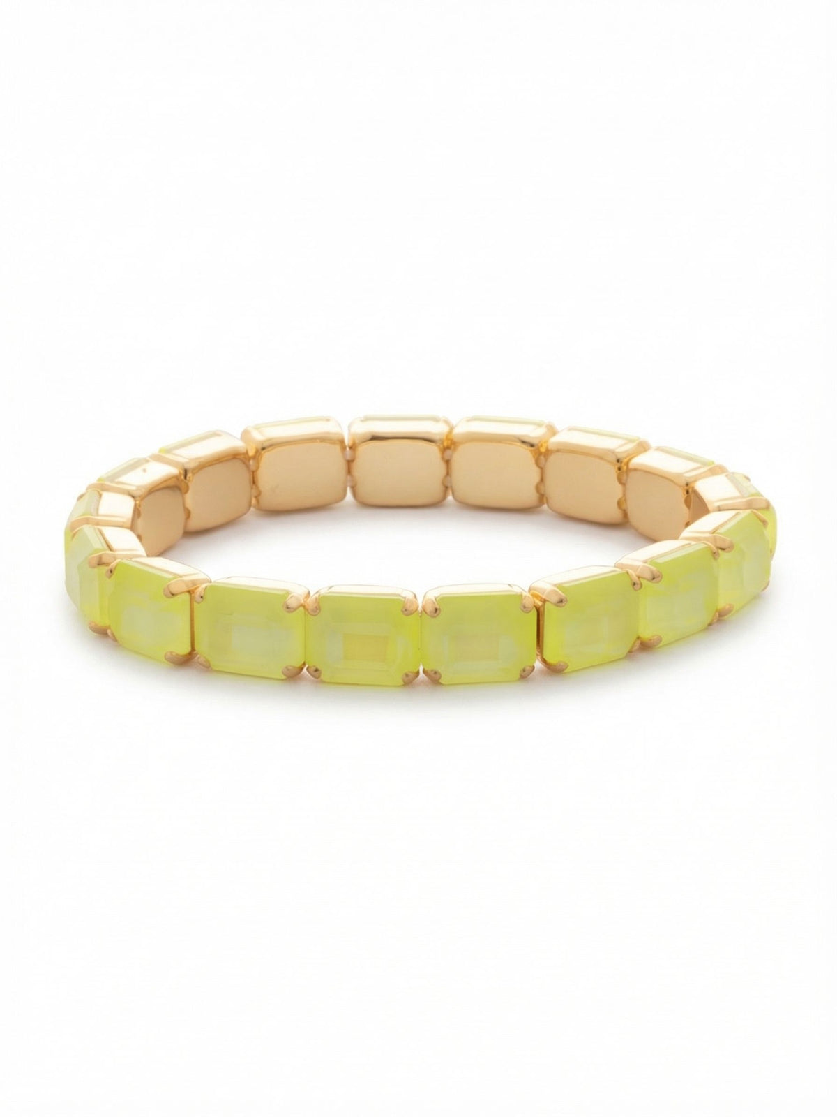 Sorrelli Electric Yellow 7 Inch Easton Emerald Cut Stretch Bracelet