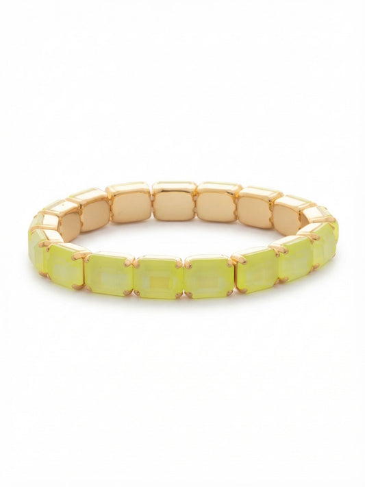 Sorrelli Electric Yellow 7 Inch Easton Emerald Cut Stretch Bracelet