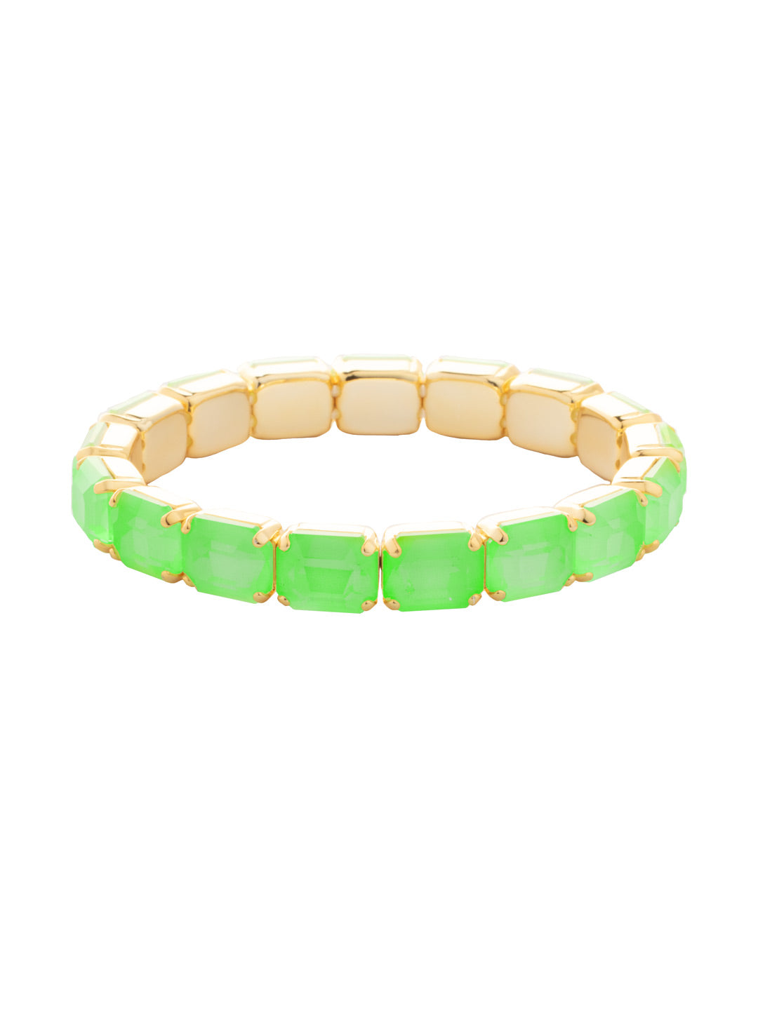 Sorrelli Electric Green 7 Inch Easton Emerald Cut Stretch Bracelet