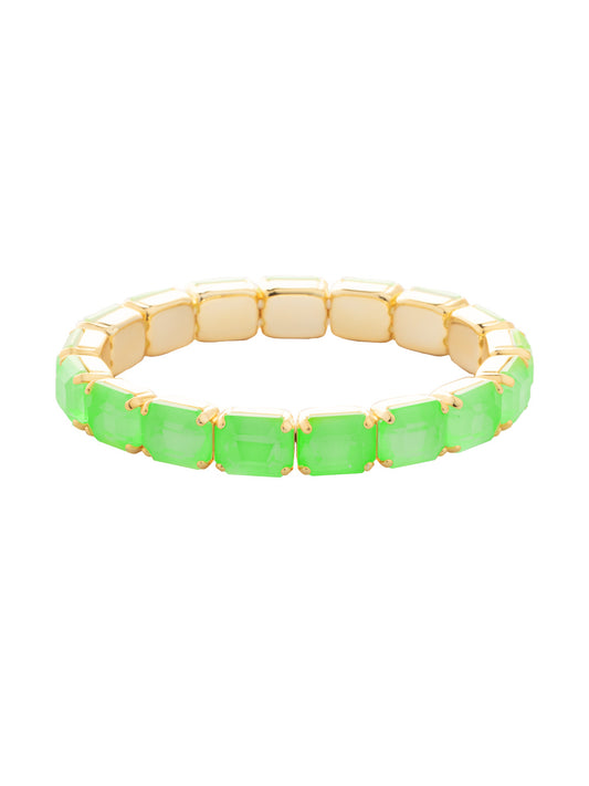 Sorrelli Electric Green 7 Inch Easton Emerald Cut Stretch Bracelet