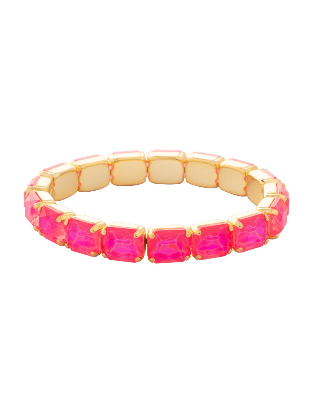 Sorrelli Electric Pink 7 Inch Easton Emerald Cut Stretch Bracelet