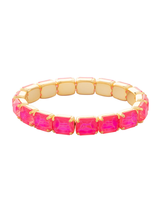 Sorrelli Electric Pink 7 Inch Easton Emerald Cut Stretch Bracelet