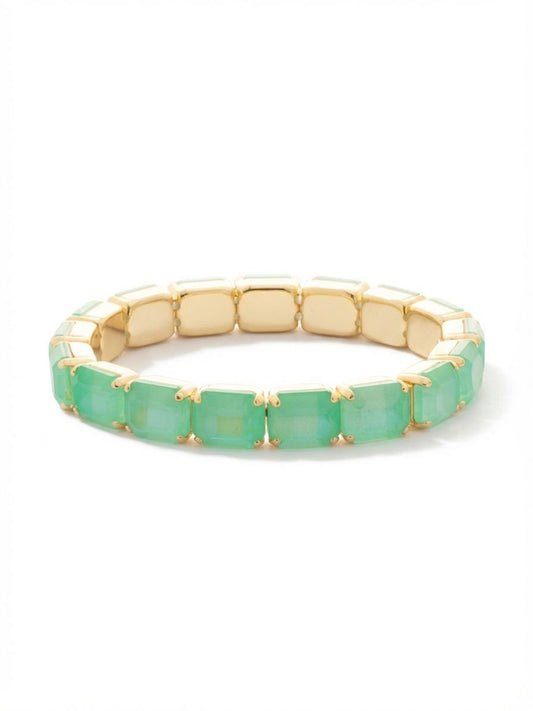 Sorrelli Mint Delite 7 Inch Easton Emerald Cut Stretch Bracelet