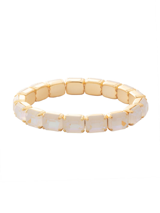 Sorrelli Ultra White 7 Inch Easton Emerald Cut Stretch Bracelet