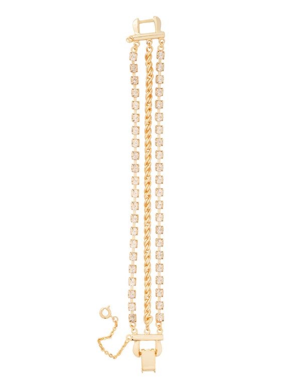 Sorrelli Crystal Crystal Rope Chain Layered Tennis Bracelet