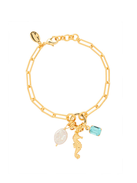 Sorrelli Coastal Dreams Seahorse Charm Tennis Bracelet